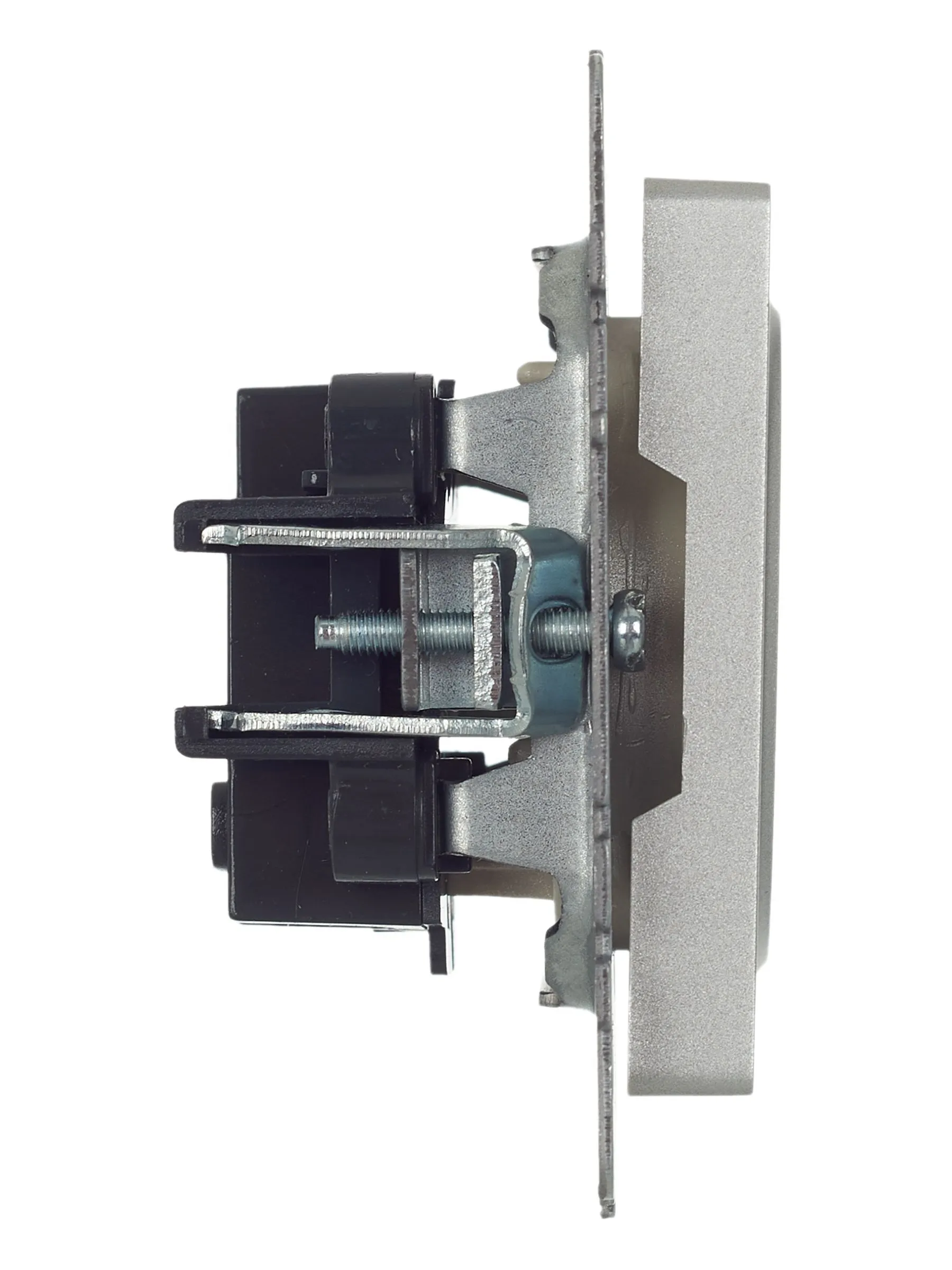 BRITE Розетка 1-местная без заземления без защитных шторок 10А РС10-1-0-БрА алюминий IEK - Фото 2