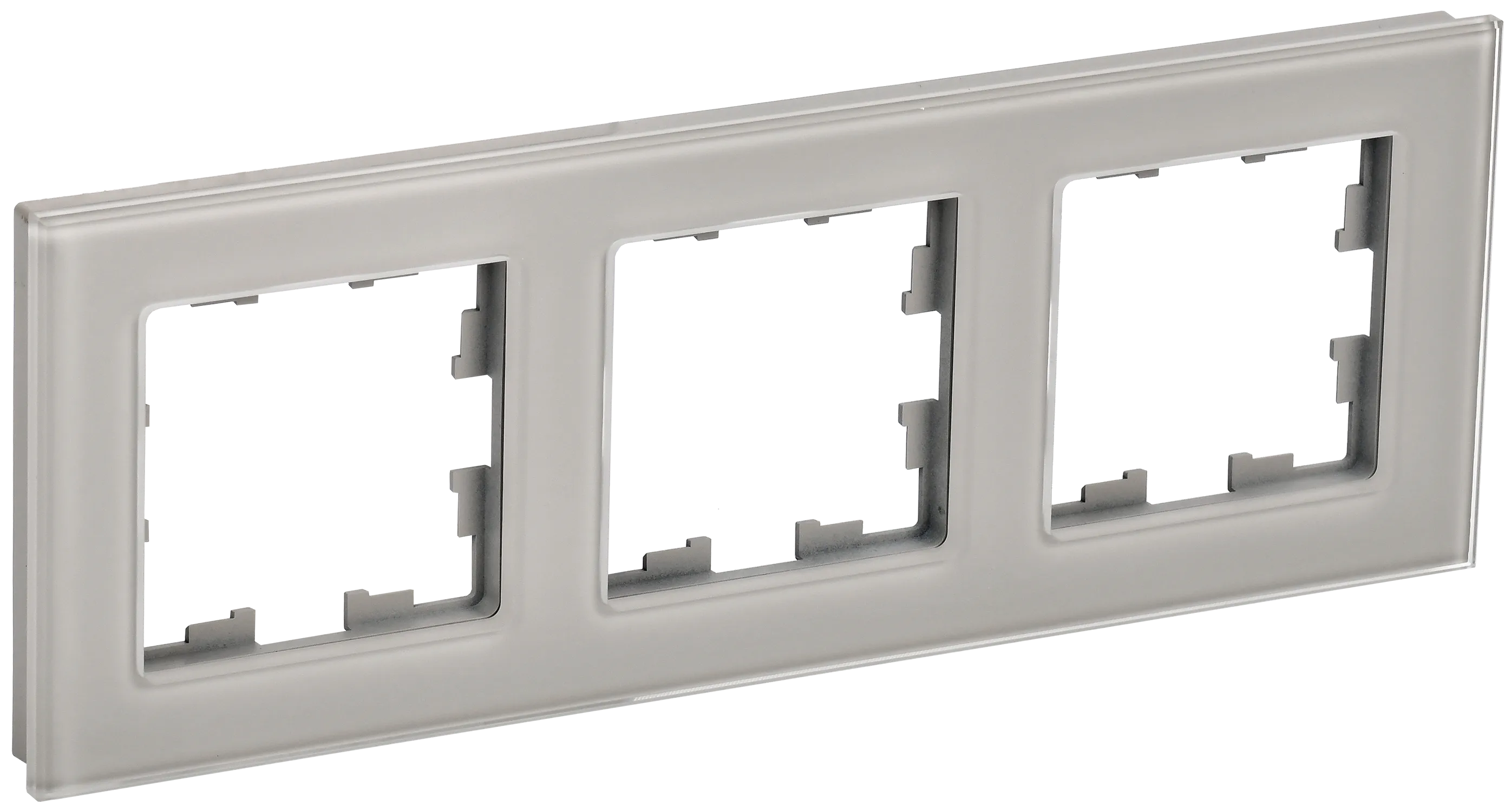 BRITE Рамка 3 -местная РУ-3-2-БрД стекло дымчатый IEK