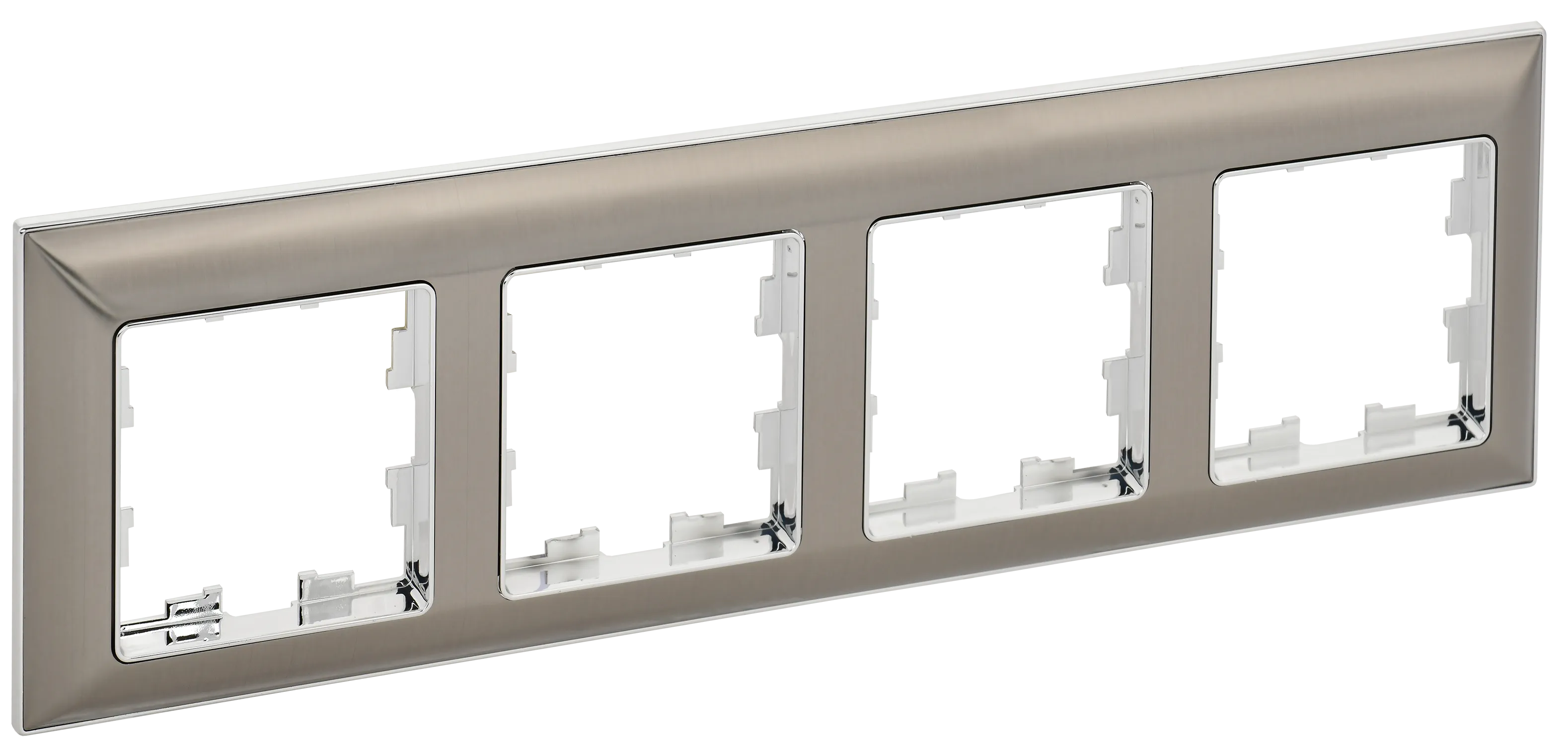 BRITE Рамка 4-местная РУ-4-Бр хром/никель IEK BR-M42-12-4-K23