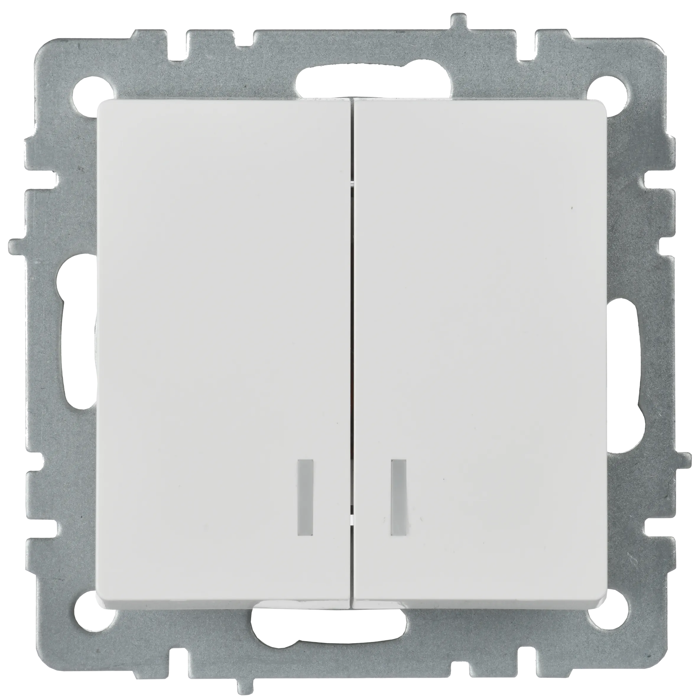 BRITE Выключатель 2-клавишный с индикацией 10А ВС10-2-1-БрБ белый IEK - Фото 3