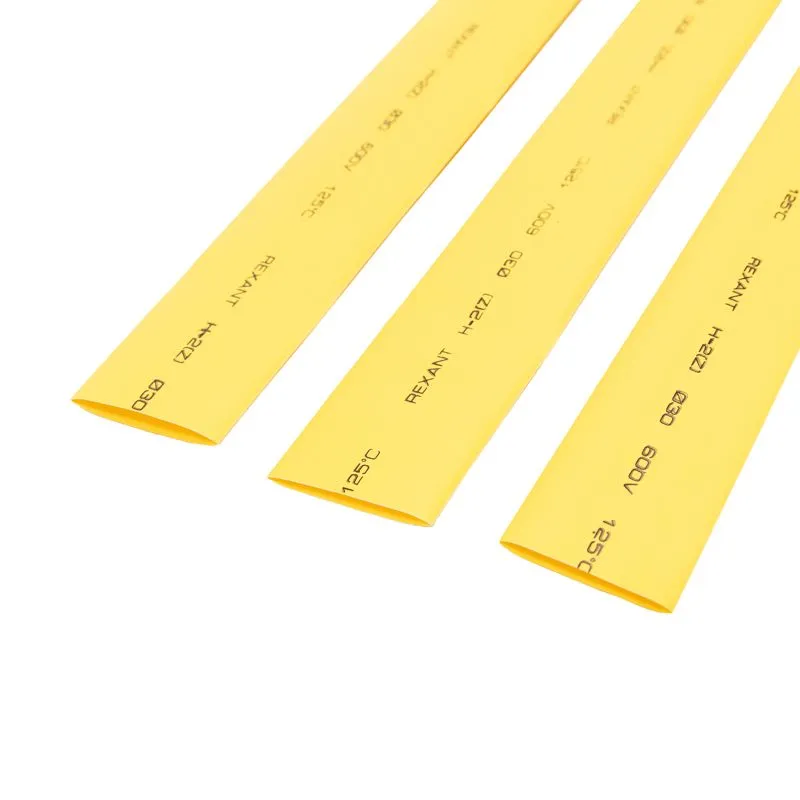 Трубка термоусаживаемая ТУТ нг 30,0/15,0мм, желтая, упаковка 10 шт. по 1м REXANT - Фото 3