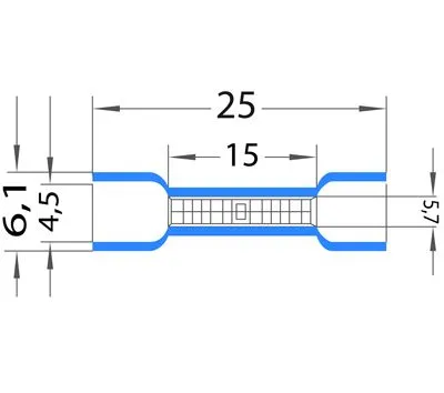 Соединительная гильза изолированная L-26 мм 1.5-2.5 мм² (ГСИ 2.5/ГСИ 1,5-2,5) синяя REXANT - Фото 3