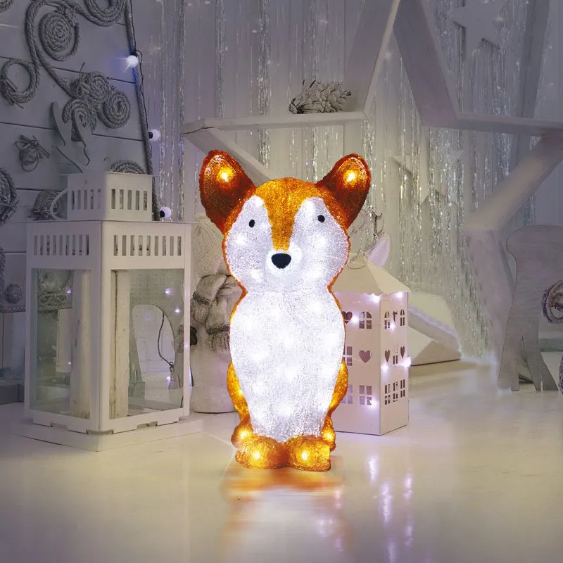 Акриловая светодиодная фигура Лисенок 28х15х26 см, батарейки 2хAA (не входят в комплект), 30 светодиодов NEON-NIGHT - Фото 2