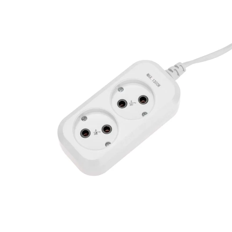 Удлинитель 2 гнезда, 3м, 2х0,75мм², б/з, белый PROconnect - Фото 5