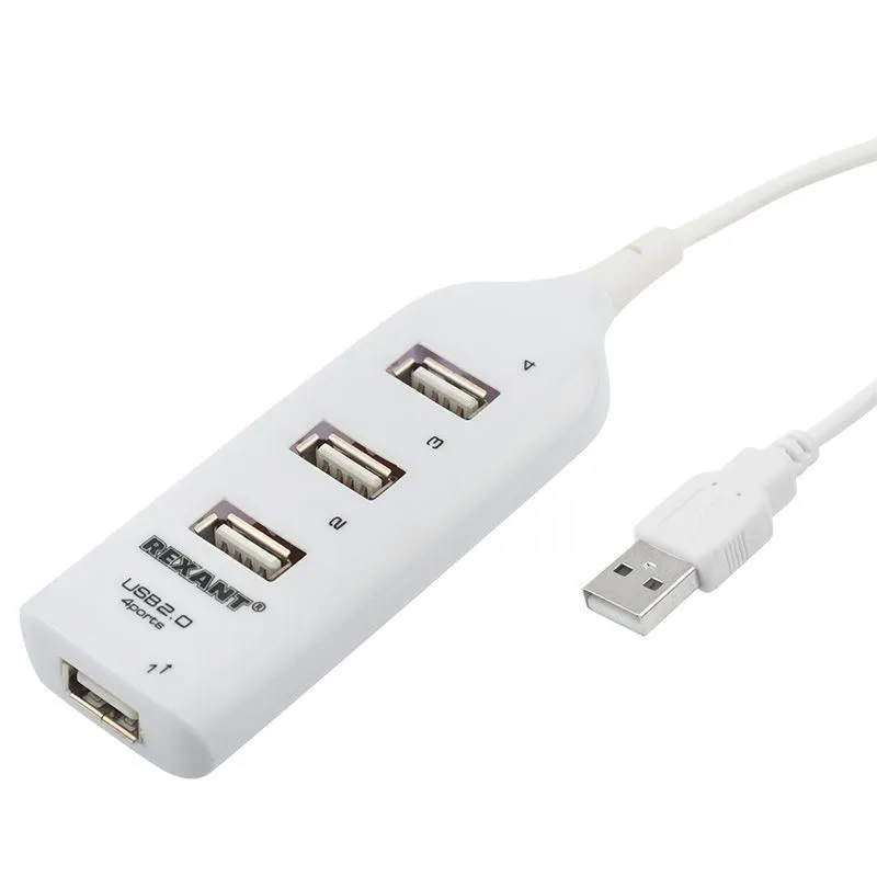 Разветвитель USB 2.0 на 4 порта белый REXANT 18-4105-1