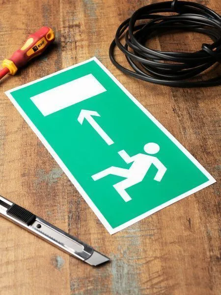 Знак наклейка E04 "Направление к эвакуационному выходу налево" (150х300) EKF - Фото 4