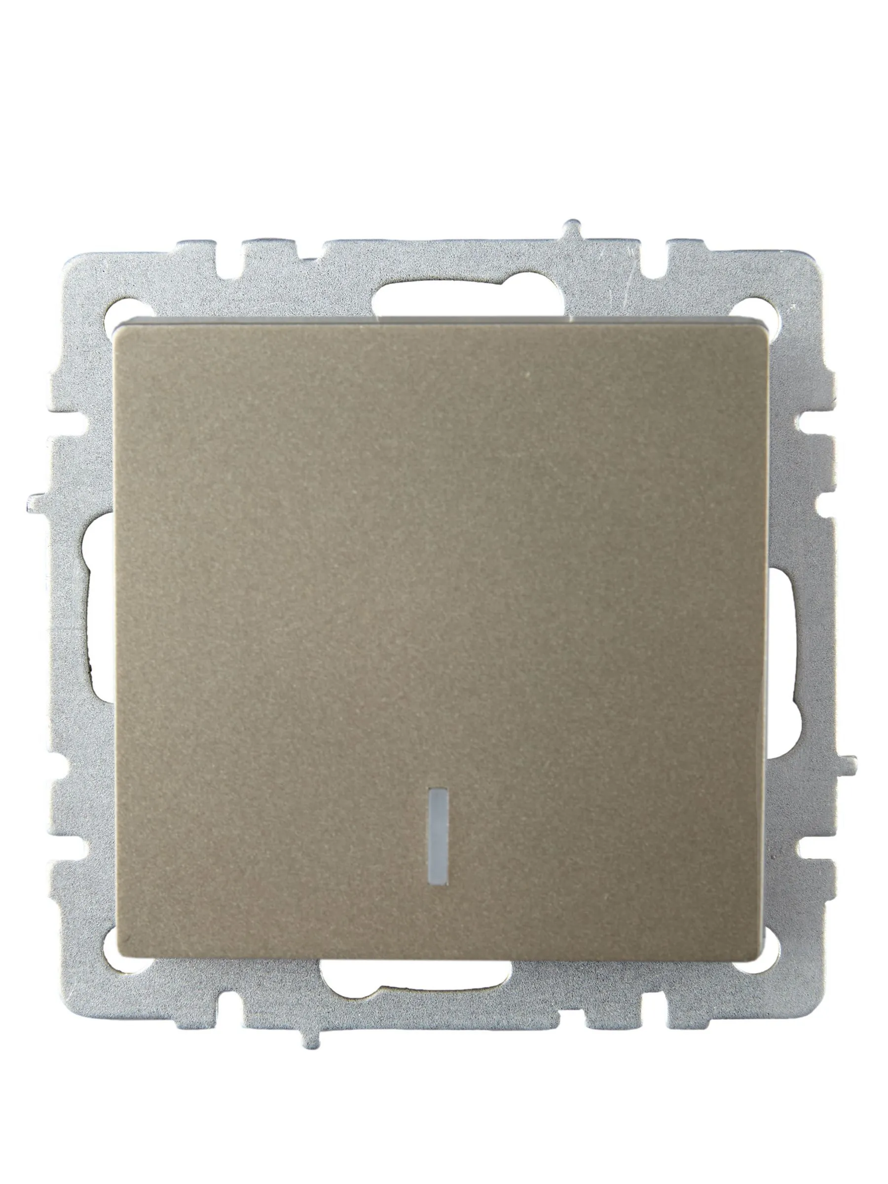 BRITE Выключатель 1-клавишный проходной с индикацией 10А ВС10-1-7-БрШ шампань IEK - Фото 3