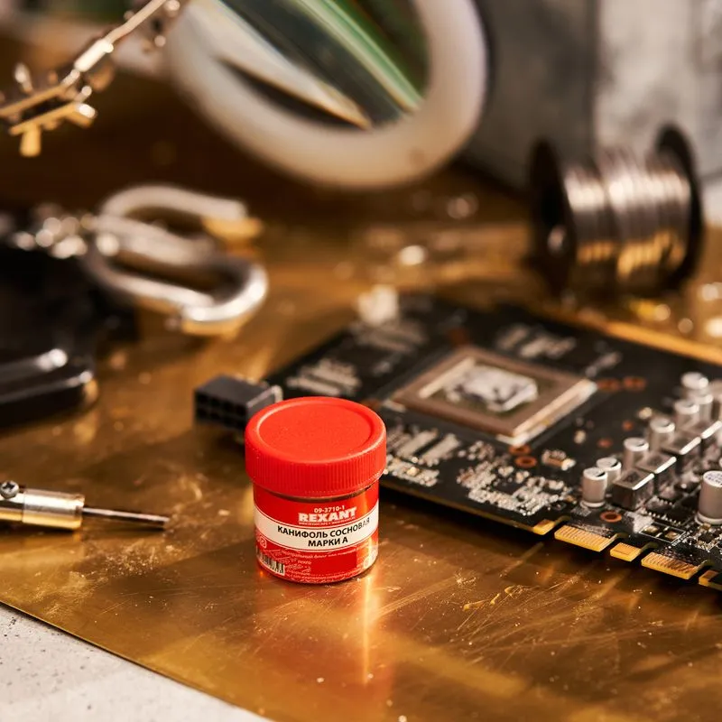 Канифоль сосновая, флюс НЕЙТРАЛЬНЫЙ, марка А, 20г, блистер REXANT - Фото 3