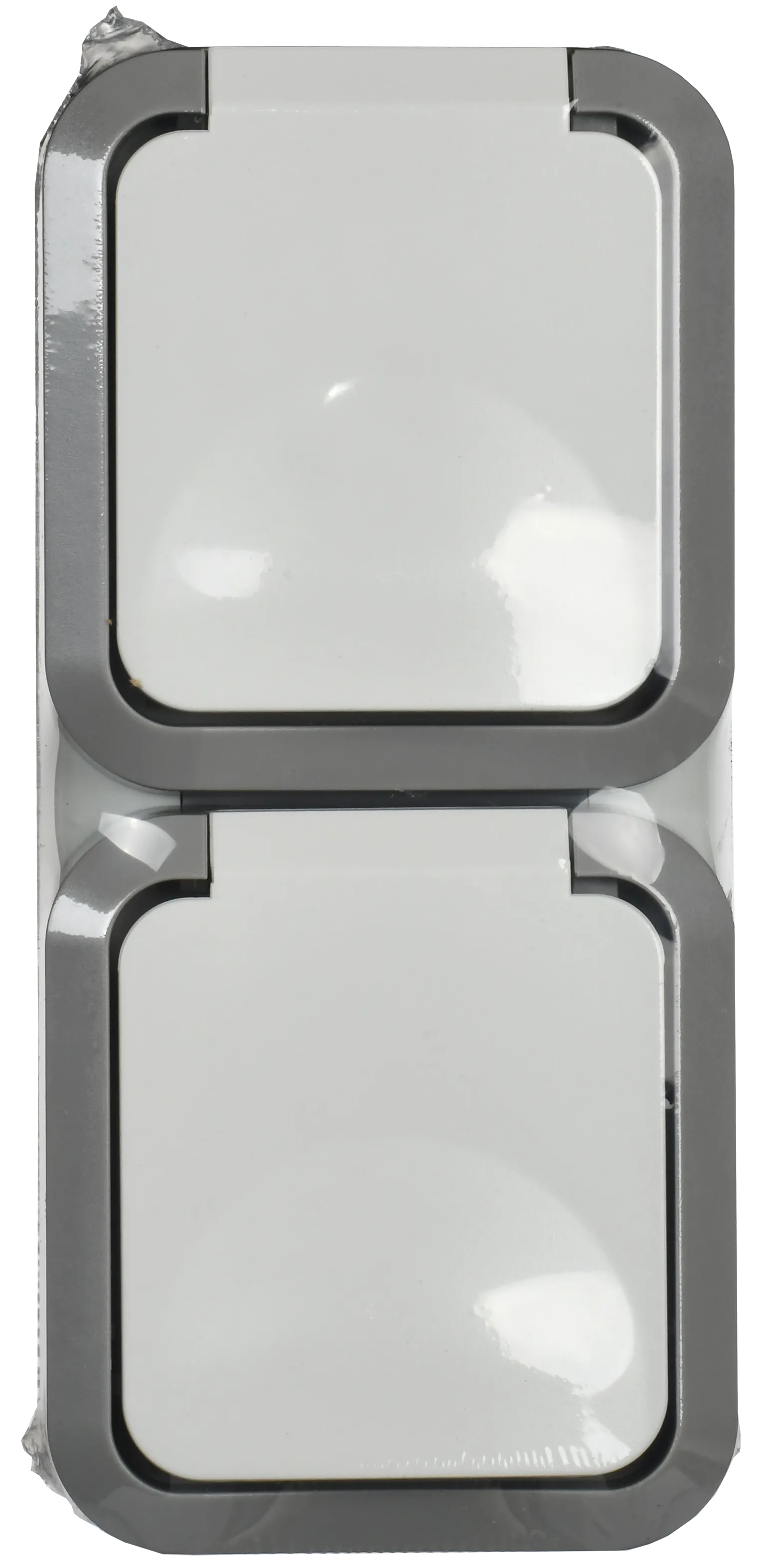 TORS Розетка 2-местная вертикальная 16А IP55 TS232 серо-белый IEK - Фото 2