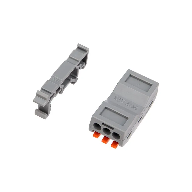 Клемма СМК 222-423D проходная 3-полюсная, с креплением на DIN-рейку (0,08-4 мм²) серая (50 шт./уп.) REXANT - Фото 3