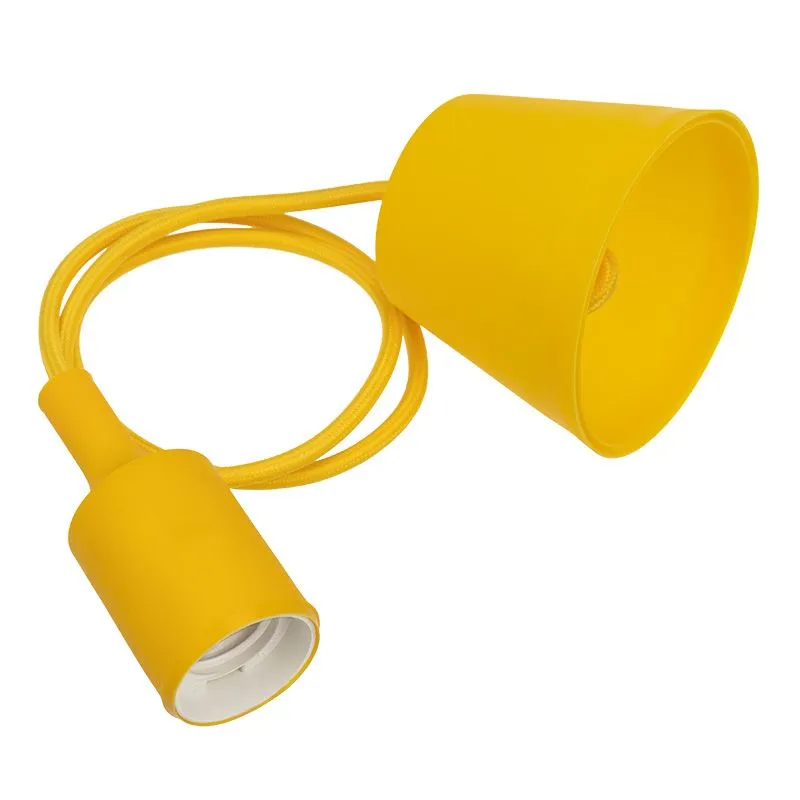 Патрон E27 силиконовый со шнуром 1м желтый REXANT - Фото 3