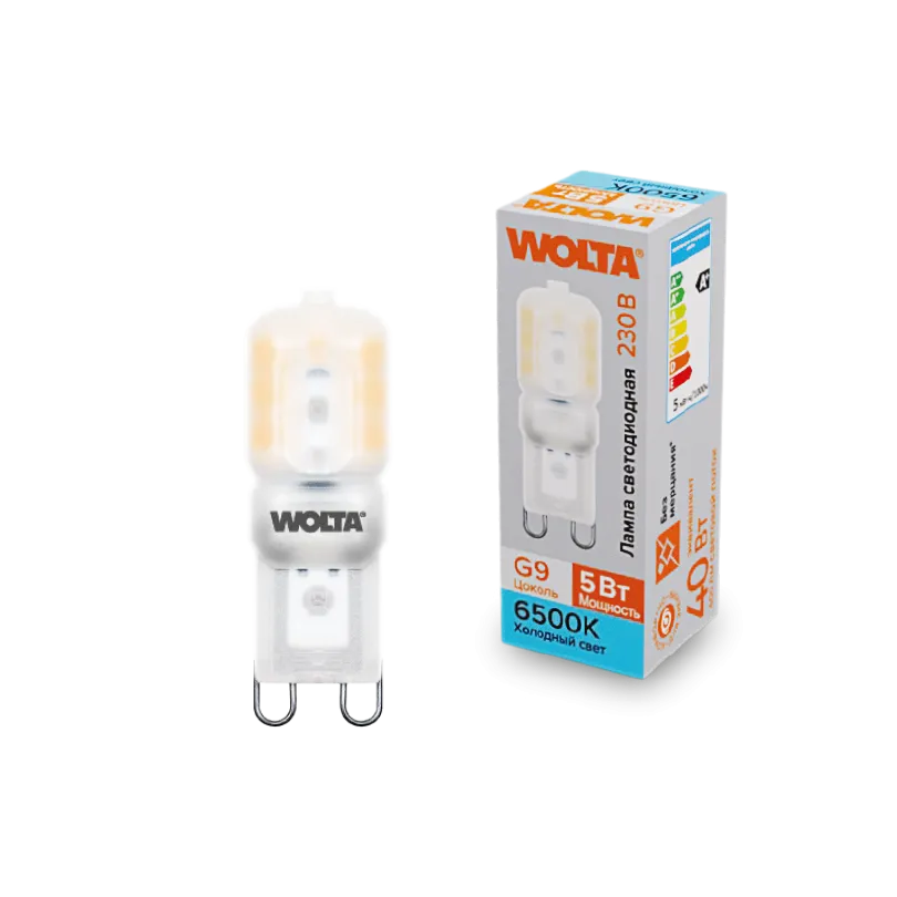 Светодиодная лампа WOLTA WSTD-JCD-5W6KG9-P 5Вт 6500K G9