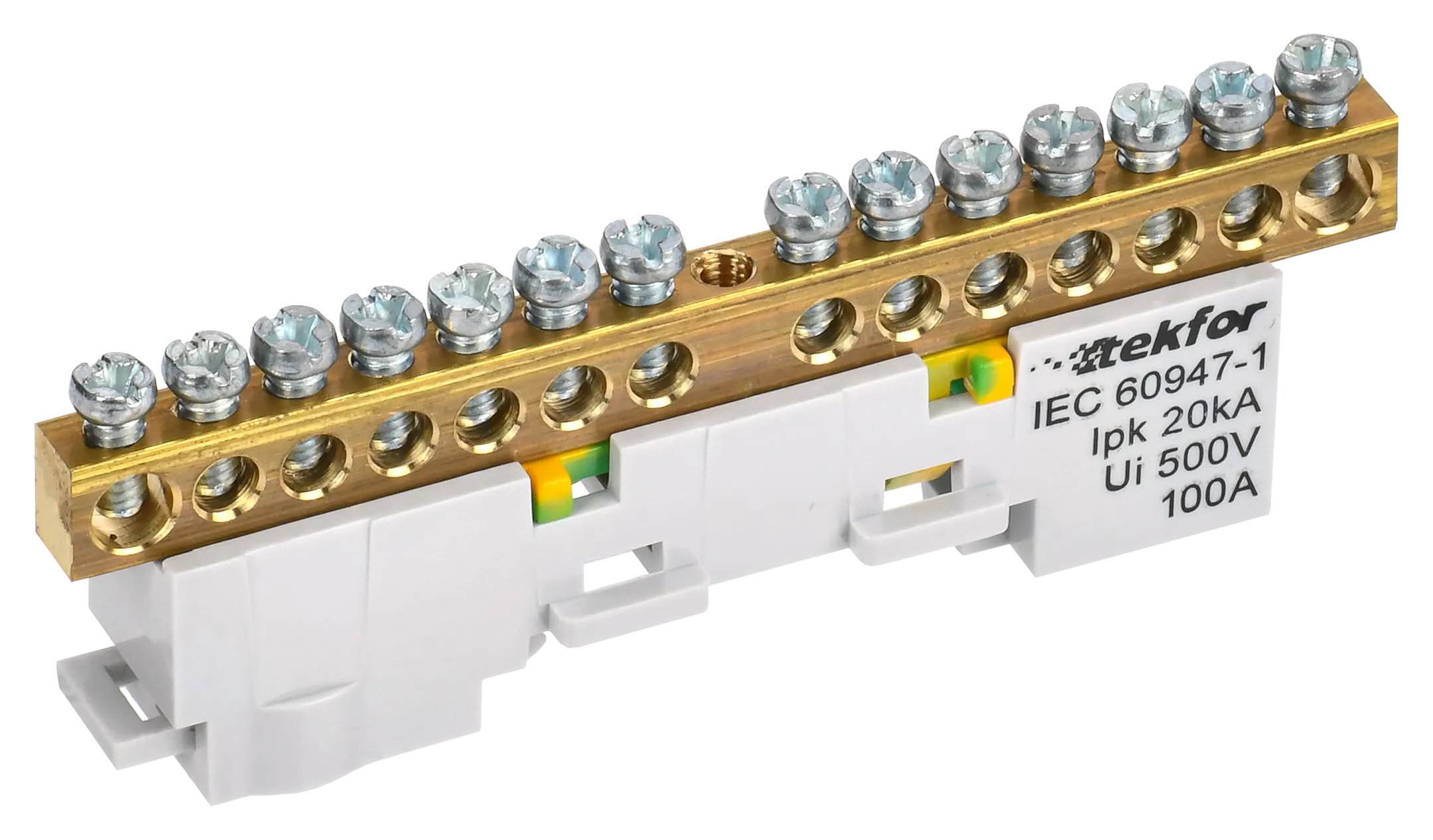 TEKFOR Шина PE "земля" неизолированная на универсальном держателе 6х9-16-Ж IEK TF-NN10-16-DL-K05