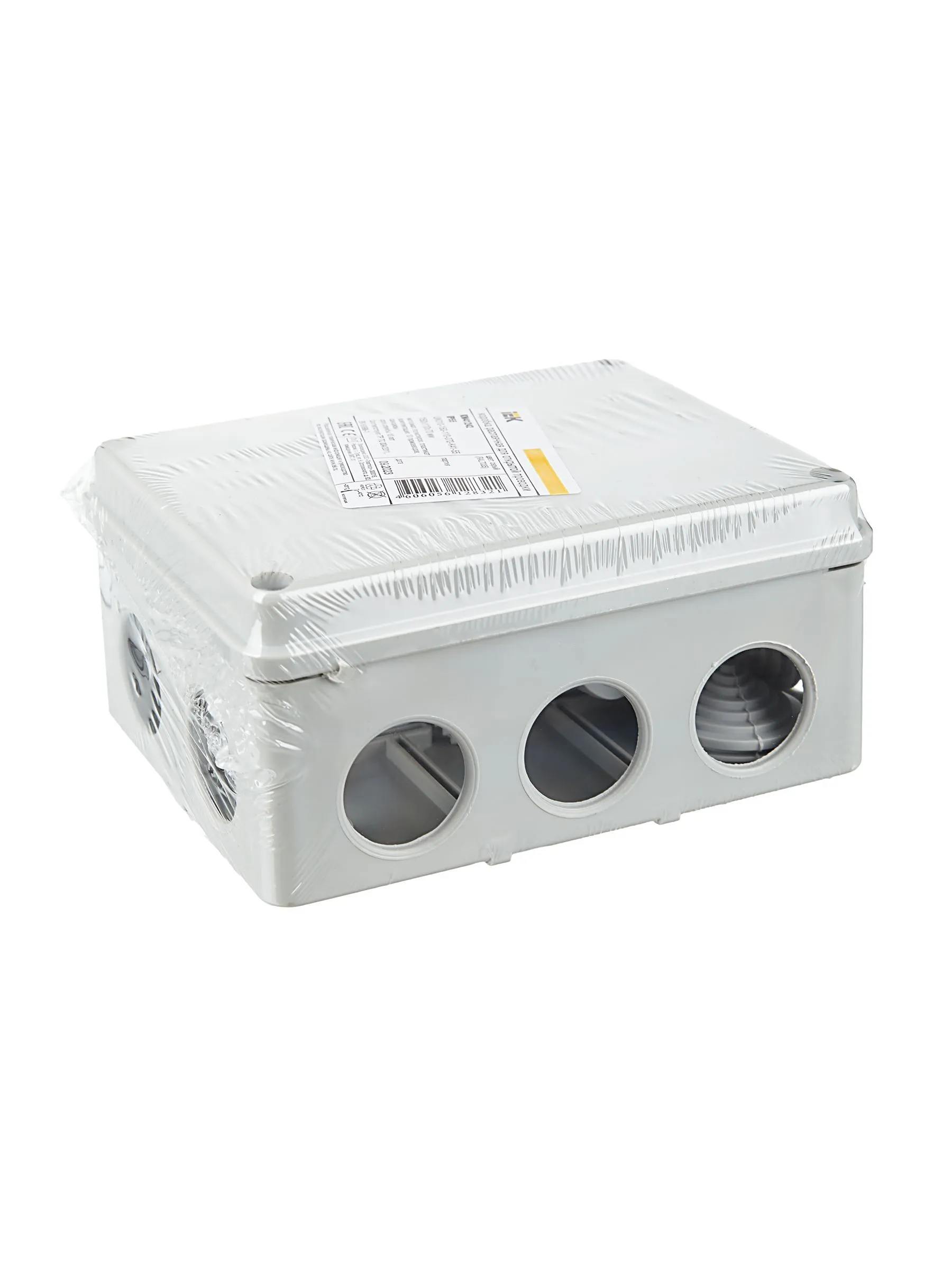 Коробка распаячная КМ41242 для открытой проводки безгалогенная (HF) 150х110х70мм IP55 10 гермовводов серая IEK - Фото 2