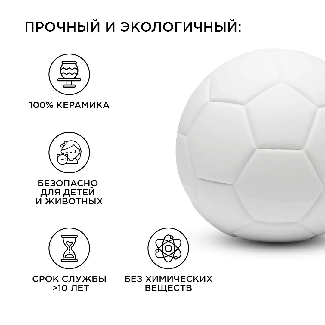 Светильник декоративный, настольный,  "Футбольный мяч", Е14 25Вт, 220В - Фото 4