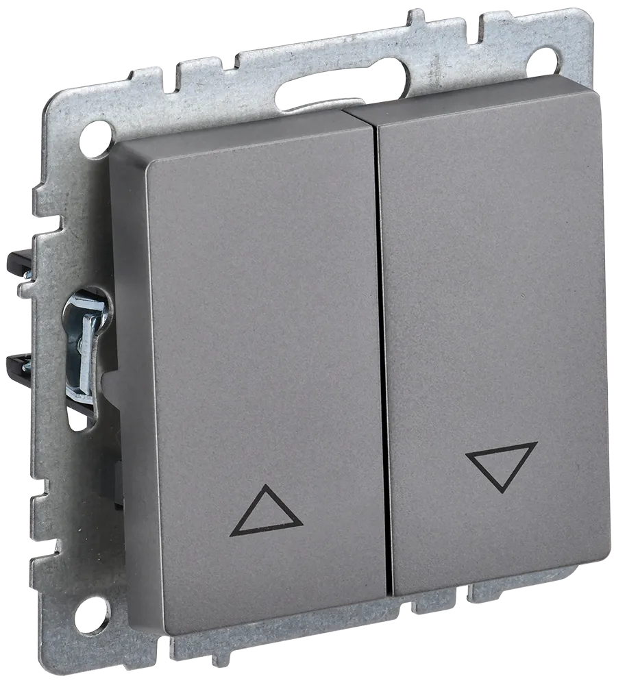 BRITE Выключатель жалюзи 10А ВС10-1-5-БрС сталь IEK