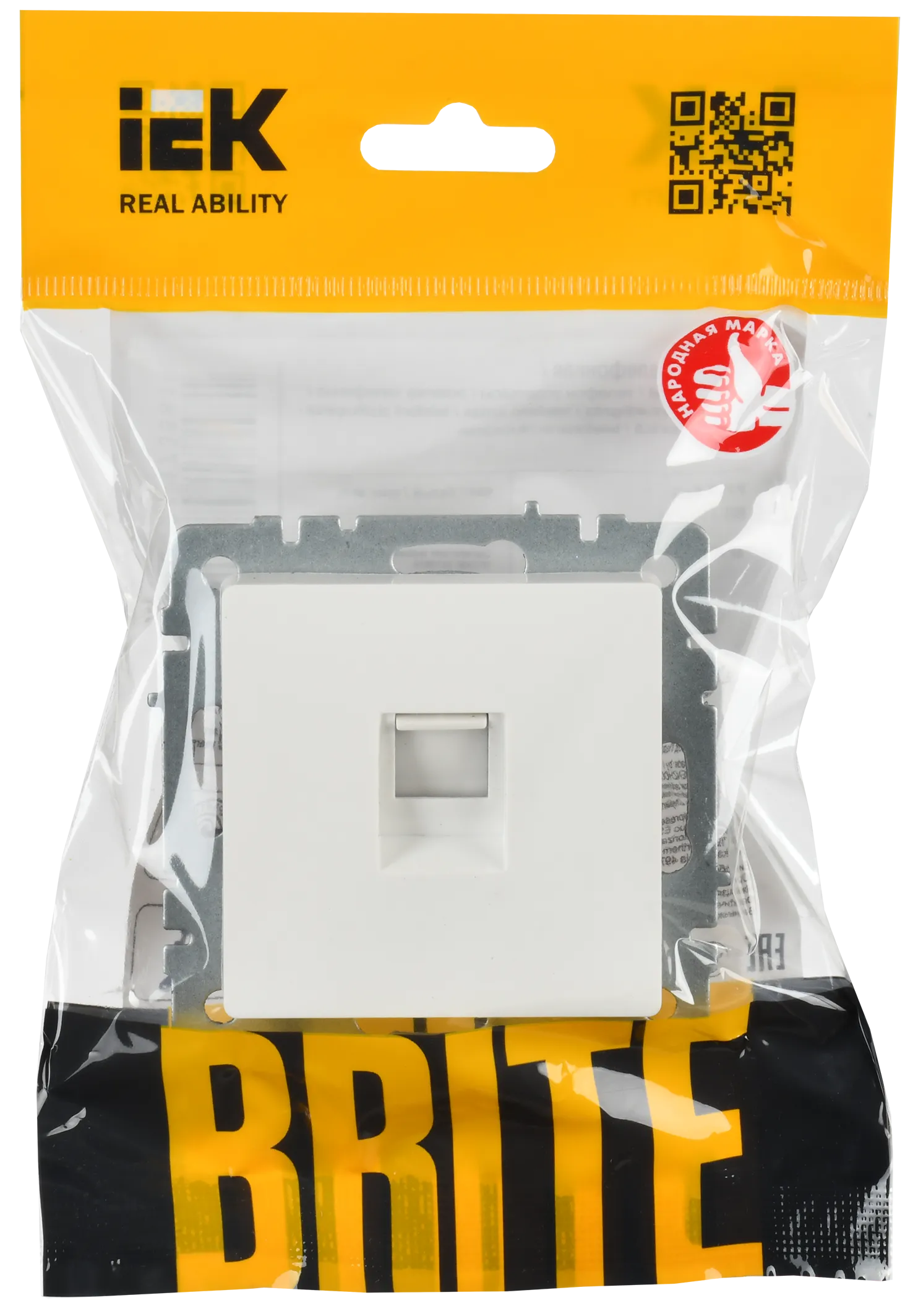 BRITE Розетка телефонная RJ11 РТ10-БрБ белый IEK - Фото 2