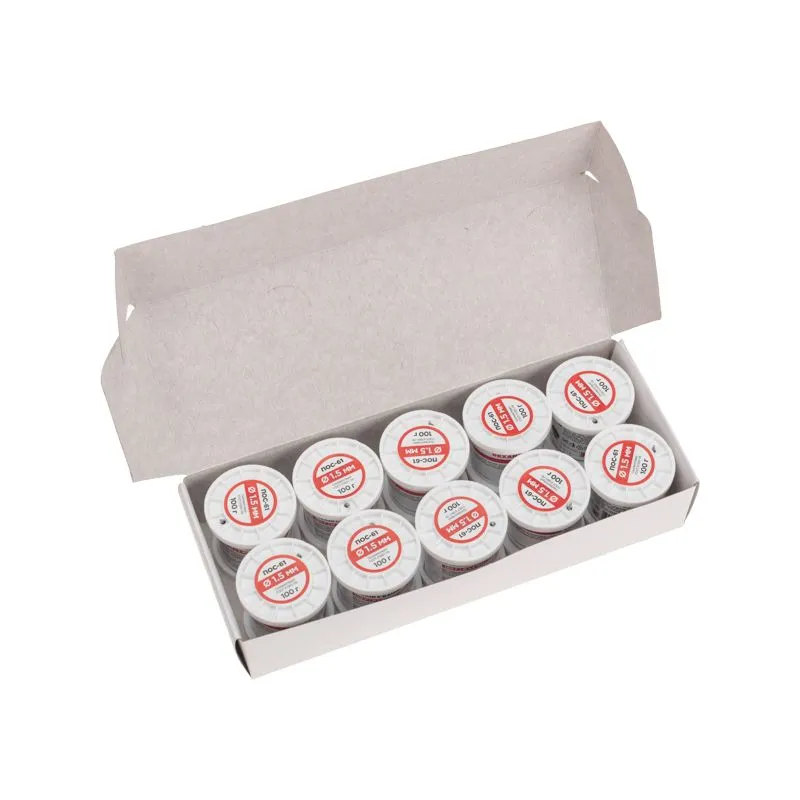 Припой с канифолью ПОС-61, 100г, Ø1,5мм, (олово 61%, свинец 39%), катушка REXANT - Фото 5