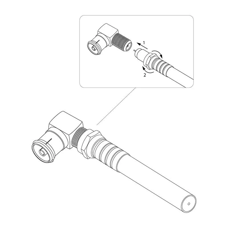 Переходник антенный, (гнездо F - гнездо TV), угловой, 1 шт. REXANT - Фото 5