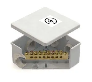 Коробка уравнивания потенциалов (КУП) 85х85х40мм шина 6х9 8груп (60шт) GE41360
