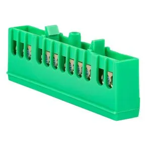 Шина "0" PE (6x9мм) 12 отв. латунь зеленый изолир. корп. на DIN-рейку EKF 