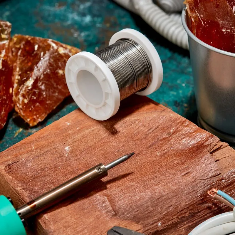 Припой ПОСу 95-5, 100г, Ø1мм, (олово 95%, сурьма 5%), бессвинцовый, ГОСТ 21931-76, катушка REXANT - Фото 4