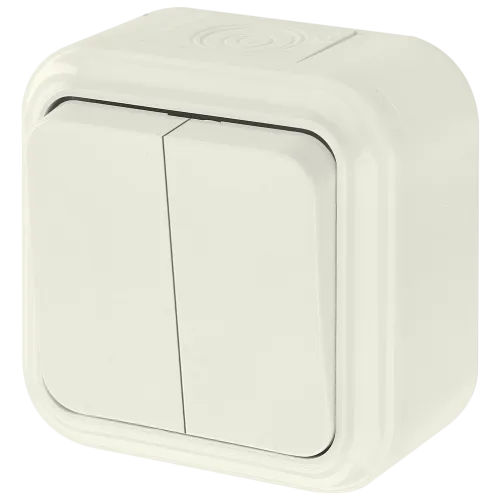 Выключатель двухклавишный брызгозащищенный открытой установки А5 6-224 - Фото 2