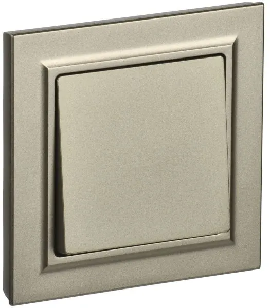 BRITE Выключатель 1-клавишный 10А в сборе ВСР10-1-0-БрШ шампань IEK BR-V10-0-10-K37-F