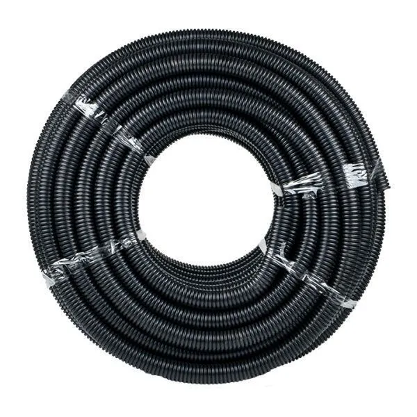 Труба гофр. негорючая безгалог. FRHF с протяжкой d32 мм (50 м) черн. EKF-Plast