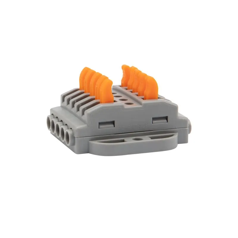 Клемма СМК 222-425P проходная 5 полюсов, с монтажной площадкой (0,08-4 мм²), серая (блистер 4 шт./уп.) REXANT - Фото 3