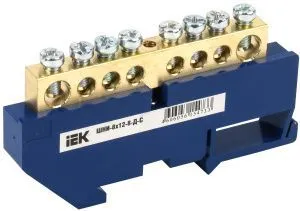 Шина N "ноль" на DIN-изол ШНИ-8х12-8-Д-С IEK YNN10-812-8D-K07