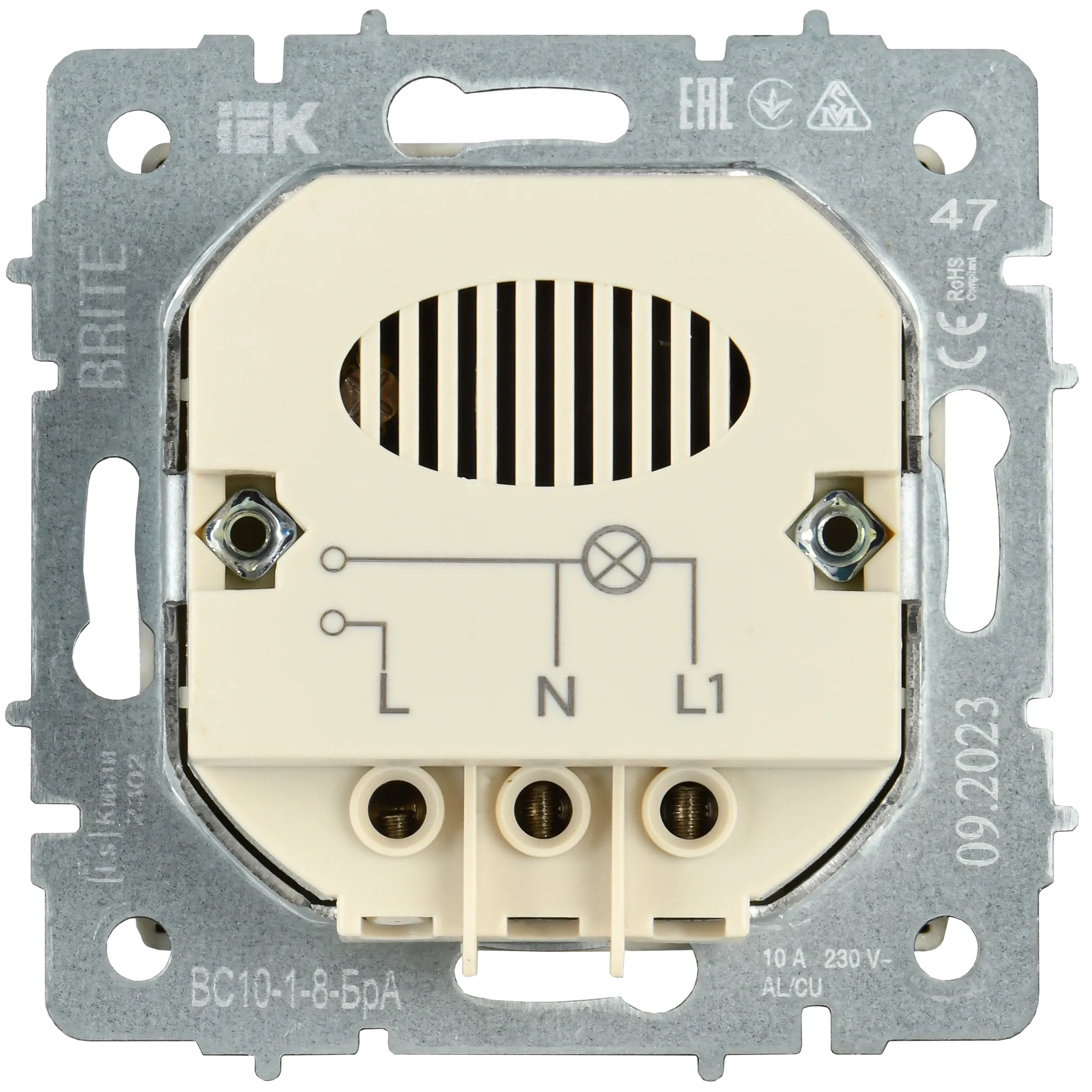 BRITE Выключатель карточный 30А ВС10-1-8-БрА алюминий IEK - Фото 7