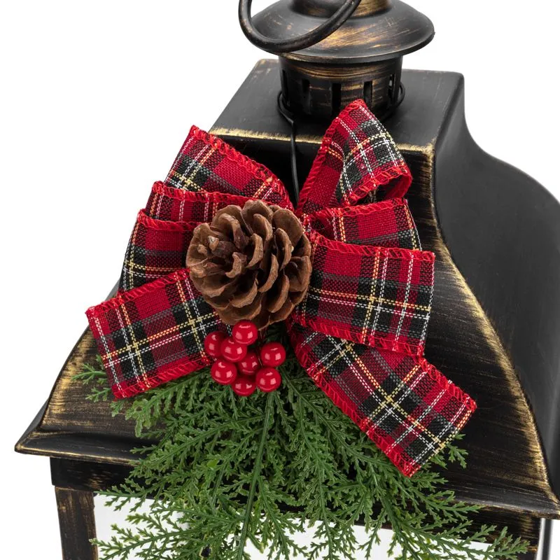 Декоративный фонарь с тремя свечами, бронзовый корпус, размер 24х24х65см, цвет теплый белый - Фото 4