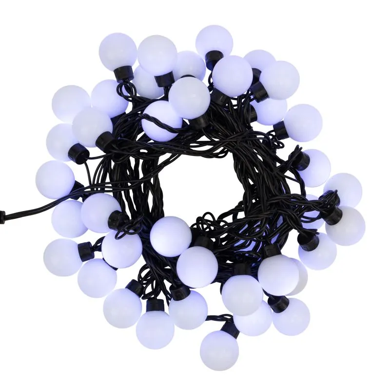 Гирлянда светодиодная Мультишарики Ø38мм 10м 40 LED БЕЛЫЙ черный ПВХ IP65 постоянное свечение 230В нужен блок 303-500 NEON-NIGHT - Фото 2