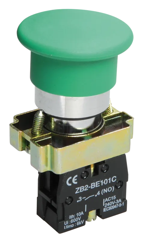 Кнопка управления LAY5-BC31"Грибок" без подсветки зеленая 1NO IEK