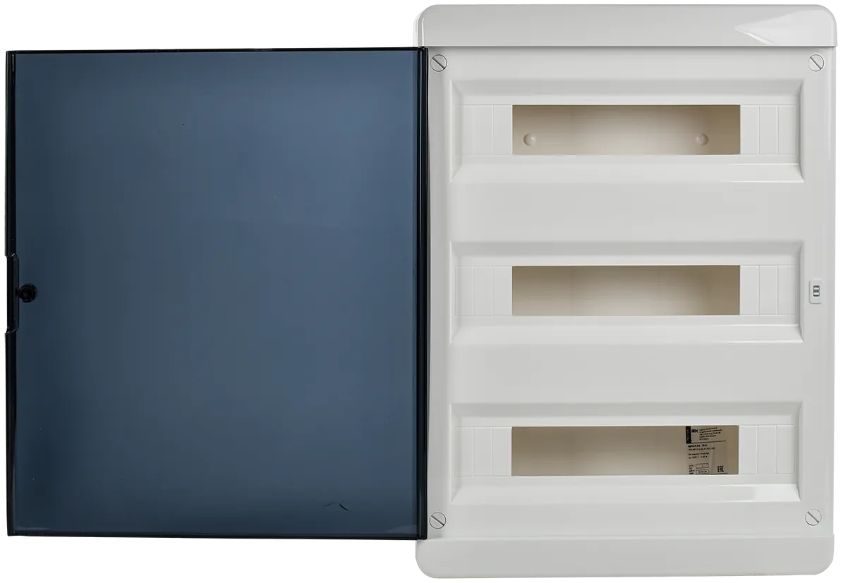 TEKFOR Корпус пластиковый ЩРН-П-54 IP41 черная прозрачная дверь IEK - Фото 5