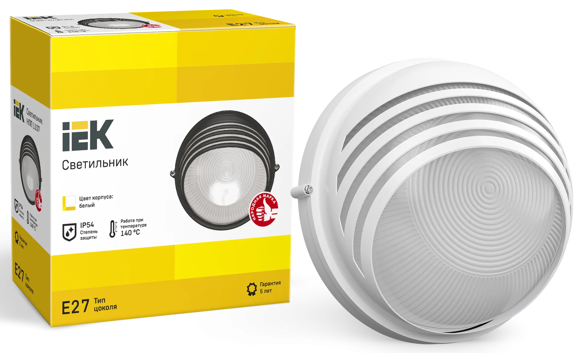 Светильник НПП1107 круг ресничка 100Вт IP54 белый IEK - Фото 3
