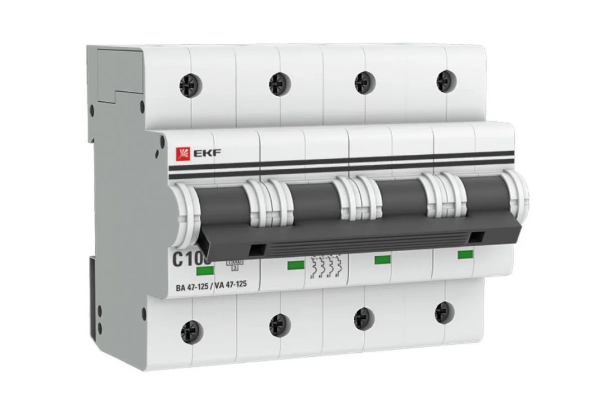 Авт. выкл. 4P 100А (D) 15кА ВА 47-125 EKF PROxima mcb47125-4-100D