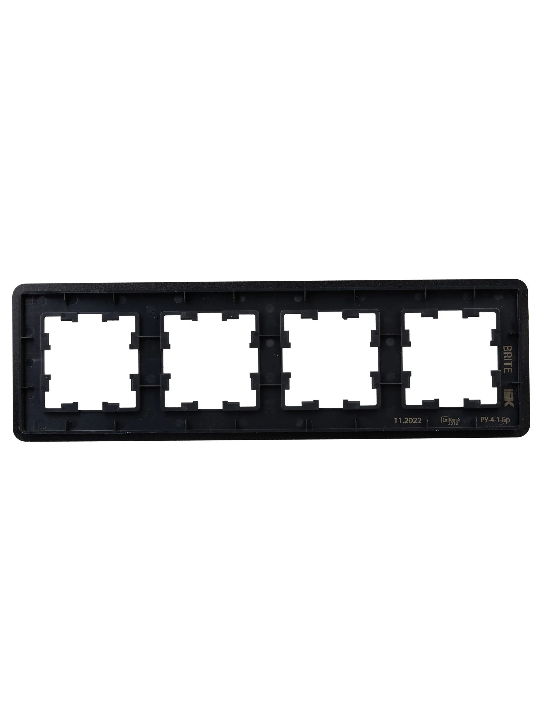 BRITE Рамка 4-местная РУ-4-1-Бр металл черный RE IEK - Фото 4