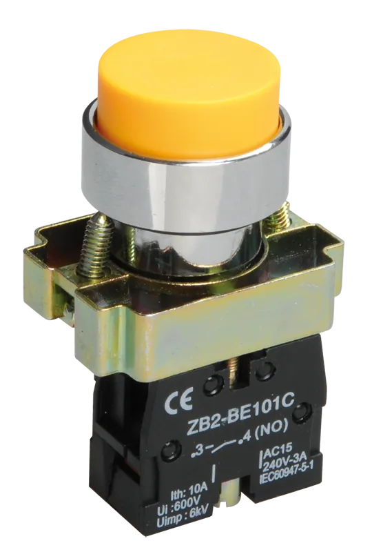 Кнопка управления LAY5-BL51 без подсветки желтая 1NO IEK