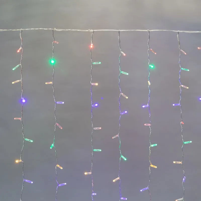 Гирлянда светодиодная Занавес 2х3м 448 LED МУЛЬТИКОЛОР прозрачный ПВХ IP65 постоянное свечение 230В нужен блок 303-500-1 NEON-NIGHT 235-159-6