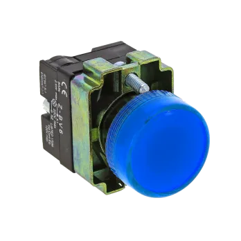 Лампа сигнальная BV66 синяя 24В EKF