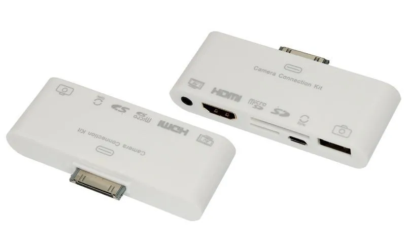 AV адаптер 6 в 1 для iPhone 4/4S на HDMI, USB, microSD, SD, 3.5 мм, microUSB 40-0103