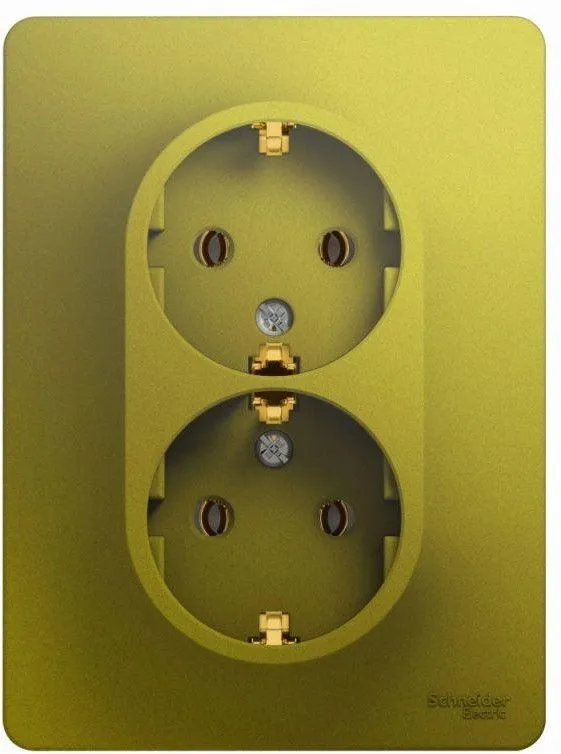 Розетка 2-м СП Glossa 16А IP20 250В с заземл. в сборе фисташк. SE GSL001024