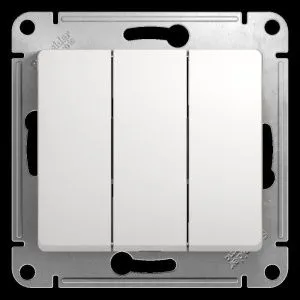 Выключатель 3-кл. СП Glossa 10А IP20 (сх. 1+1+1) 10AX механизм бел. SE GSL000131 275146