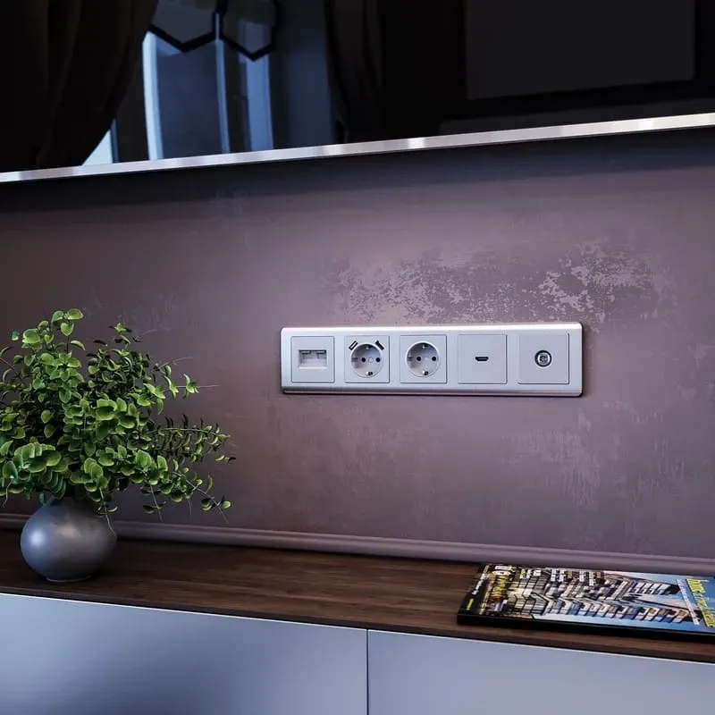 Розетка с заземлением (серебряный) Werkel - Фото 10