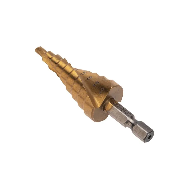 Сверло по металлу ступенчатое ТИТАН 4,0-20,0мм, 76мм, 65 HRC, Р6М5 TiN KRANZ - Фото 3