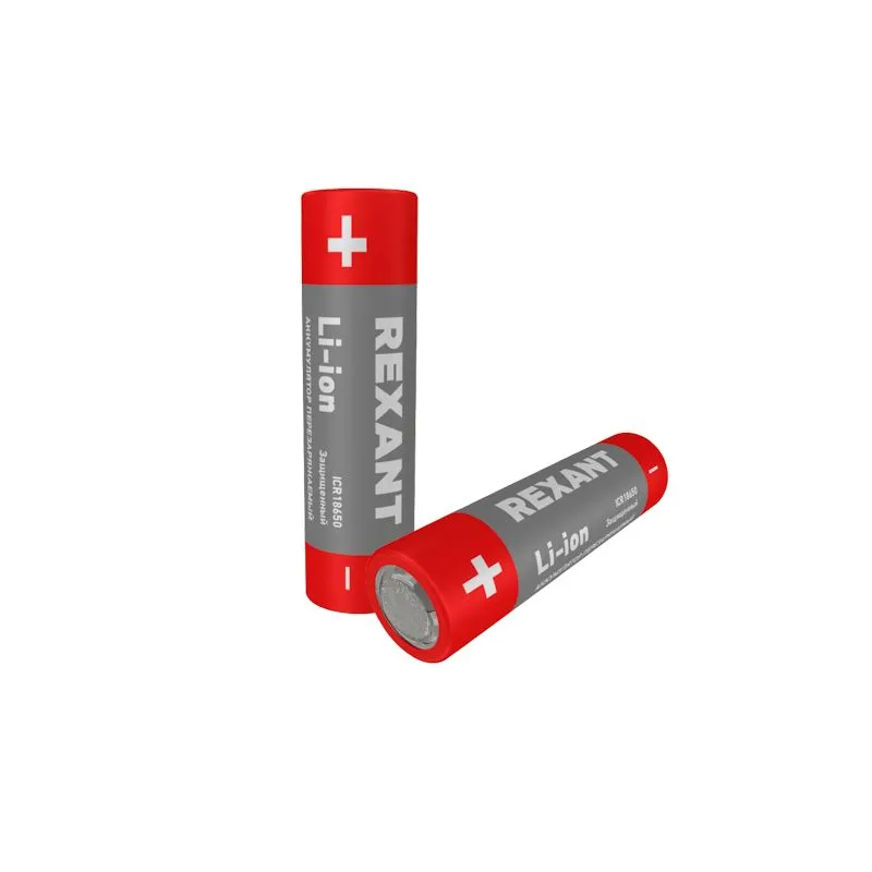 Аккумулятор Li-ion (литий-ион) 18650, 3,7В, 2400мАч, с платой защиты, 2 шт, пластиковая упаковка REXANT - Фото 2