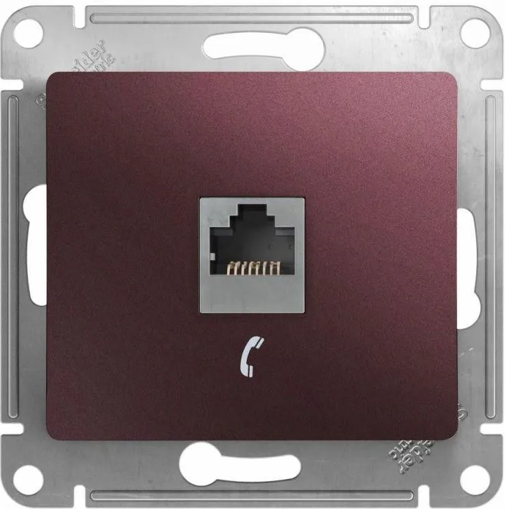 Розетка телефонная 1-м Glossa RJ11 механизм баклажан. SE GSL001181T