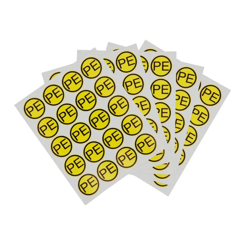 Наклейка знак электробезопасности «PE»,  диаметр 20мм (20 шт. на листе) REXANT